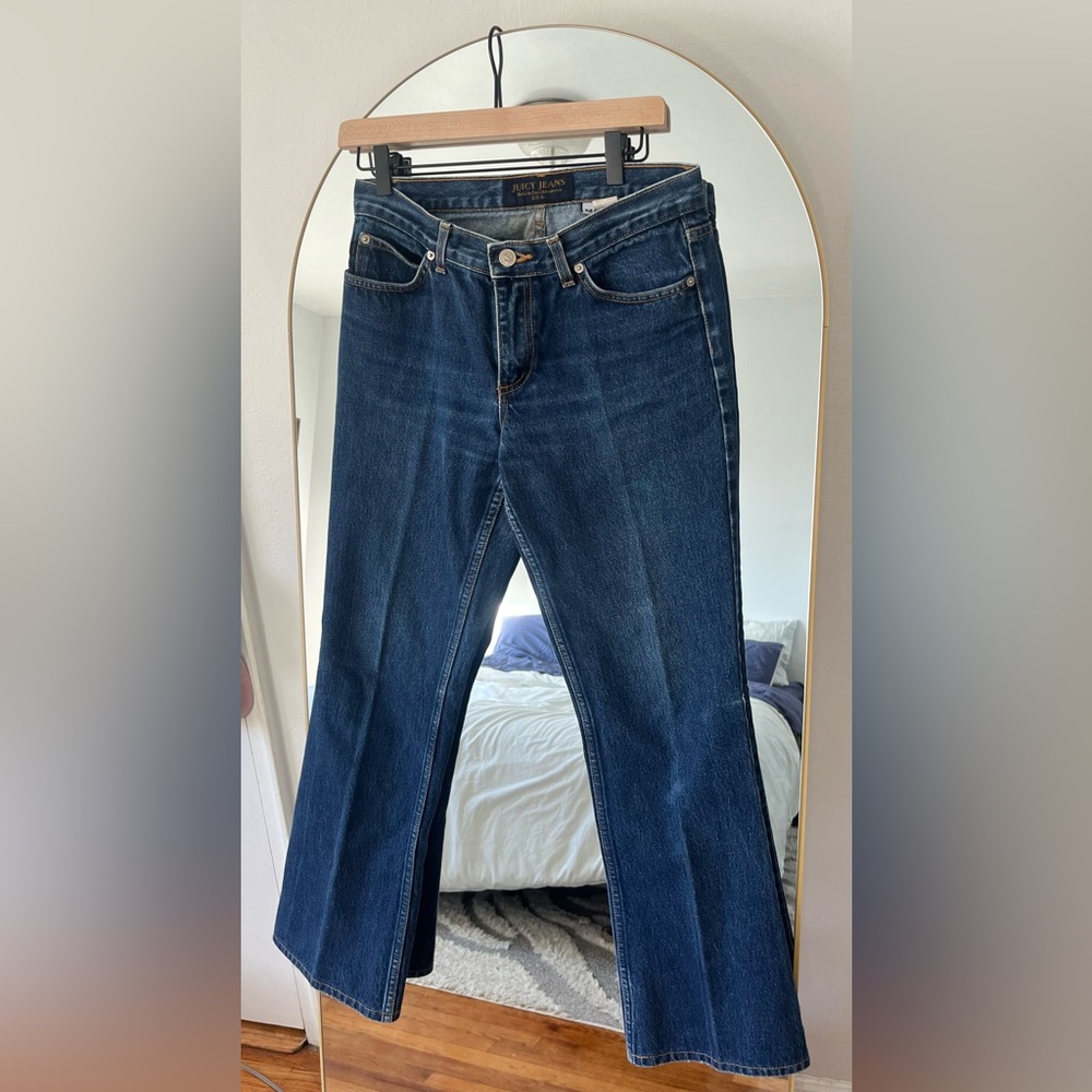Vintage Juicy Jeans Low Rise Bootcut Flare Dark Denim Size 30